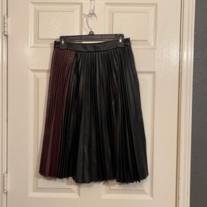 Black and maroon pleated skirt